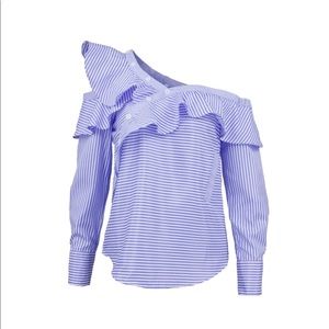 Blue and white stripped top size small